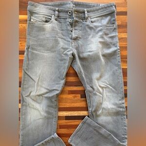 Diesel Men's Light Gray Straight Jeans